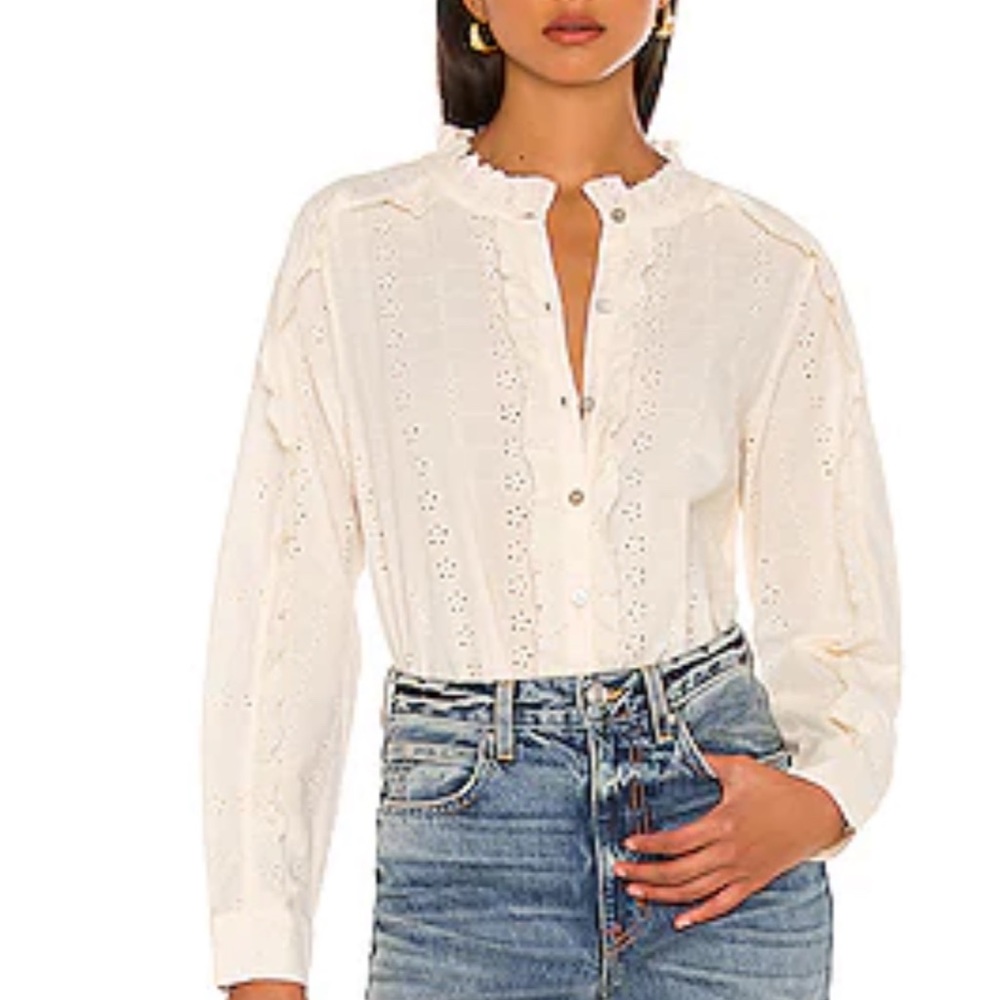 Freya Blouse by Cleobella cream eyelet size S NWOT